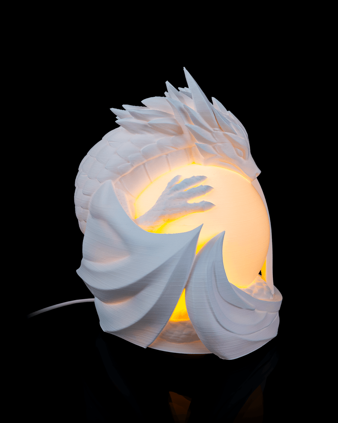 Dragon Sphere Tafellamp | 3D Geprinte Drakenlamp met LED Verlichting