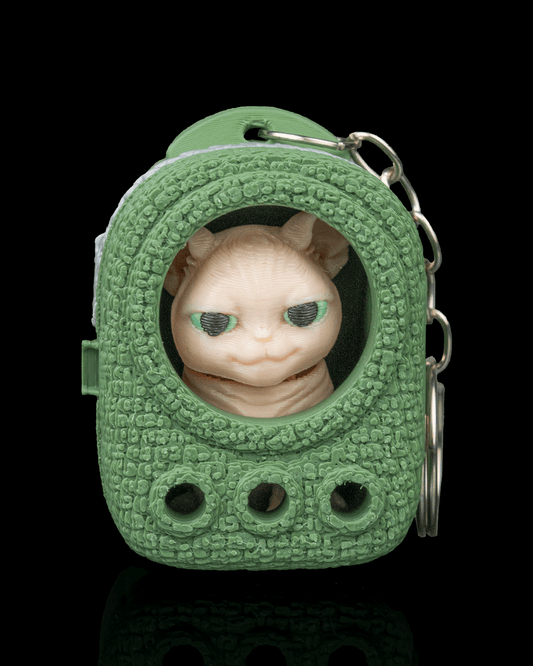 Katten Sleutelhanger met Rugzak | 3D Geprint | Diverse Kattenrassen