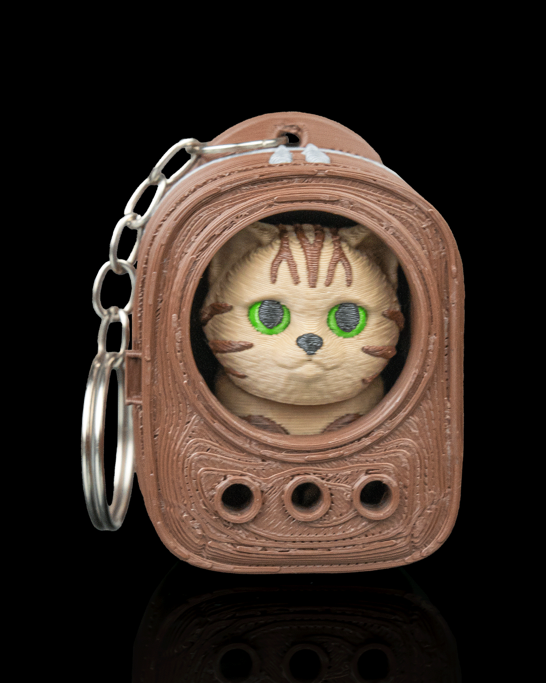 Katten Sleutelhanger met Rugzak | 3D Geprint | Diverse Kattenrassen