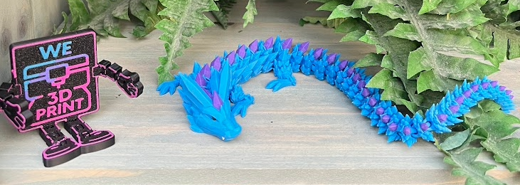 Cinderwing Crystal Dragon – Flexibele Articulated 3D‑geprinte Fantasy Draak