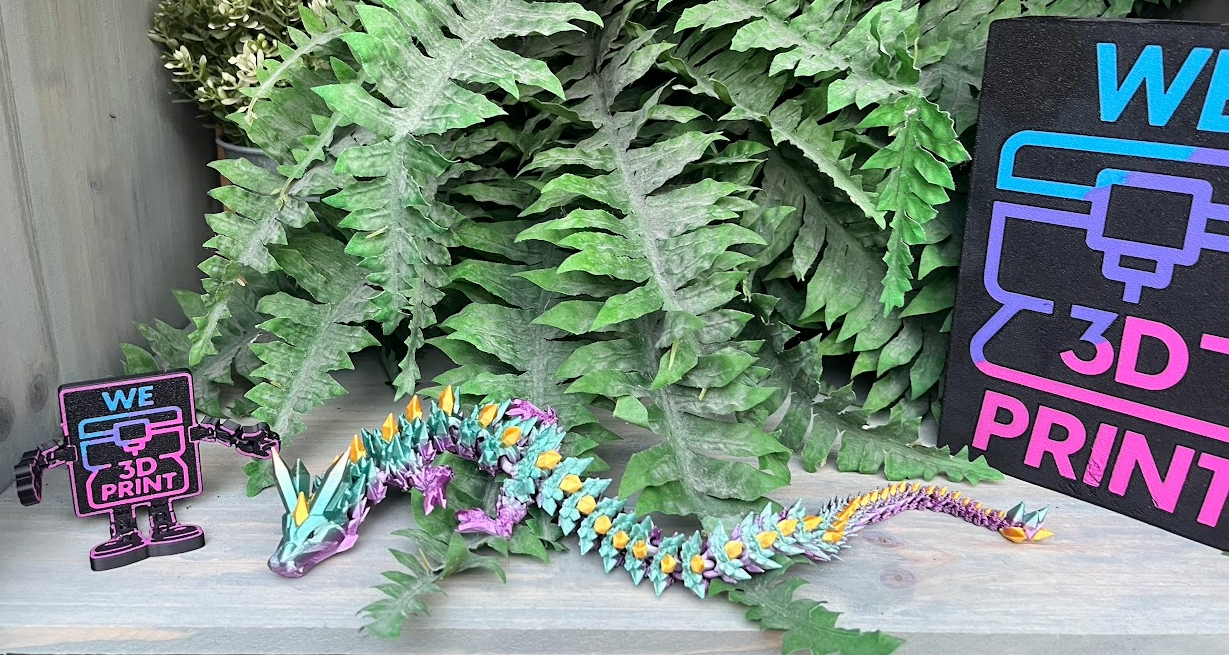 Cinderwing Crystal Dragon – Flexibele Articulated 3D‑geprinte Fantasy Draak